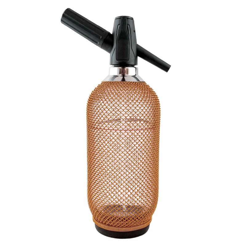 BarConic Soda Siphon - Glass w/ Mesh - 1 Liter Soda Siphon - Copper Mesh