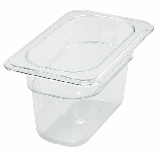 1/9 Size Clear Polycarbonate Food Pan, 4" Deep