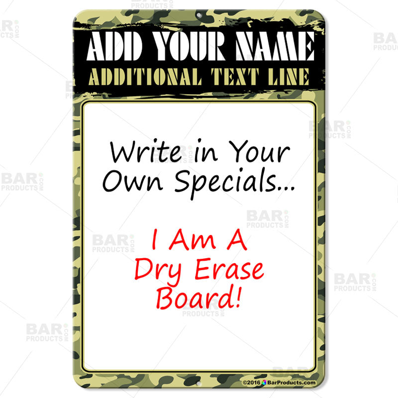 12" by 18" Dry Erase Specials Sign