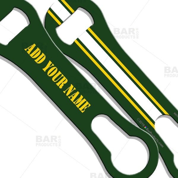 Bottle Opener - Sports Theme Colors Green, Yellow, White