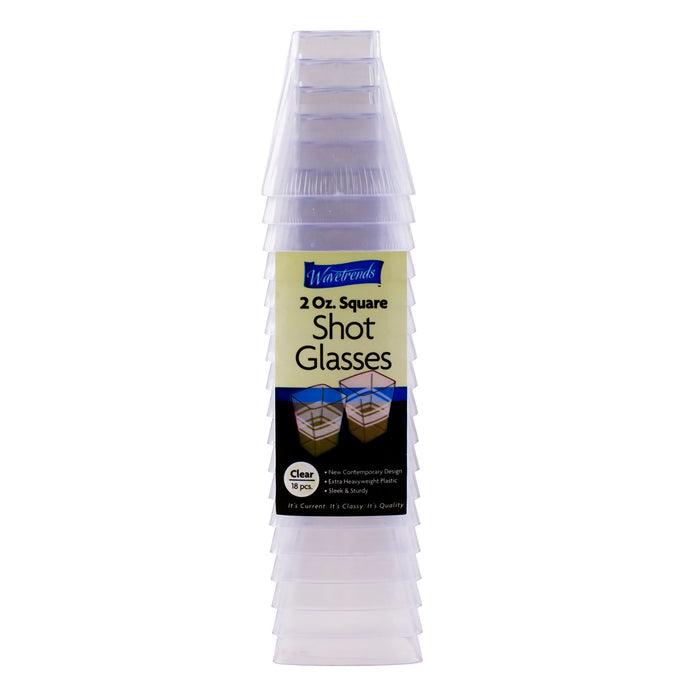 2 Ounce Square Shot Glass - 18 count