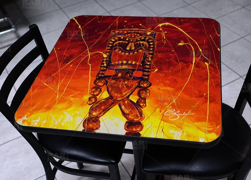 Tiki Hot Lava Square Wooden Table Top - Two Sizes Available