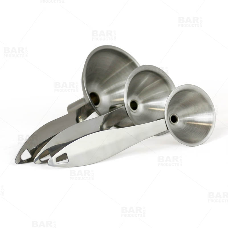 Stainless Steel Funnels with Handles - Set of 3