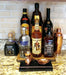 Counter Caddies™ - Walnut-Stained Straight Shelf - Liquor/Wine Bottle Display - 12" Length- alchohol spirits bartending tools supplies