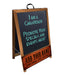 "ADD YOUR NAME" A-Frame Sidewalk Chalkboard Sign – Double Sided - Stained Frame Finish