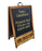 "ADD YOUR NAME" A-Frame Sidewalk Chalkboard Sign – Double Sided - Wood Finish Options - Design 1 - STAINED FRAME FINISH