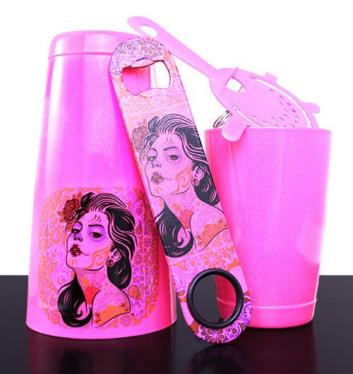 Skull Girl Neon Pink Glitter Kolorcoat Bar Tools - Bar Products  Bar  Products