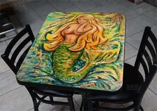 Sunburst Mermaid 24" x 30" Wooden Table Top - Two Types Available
