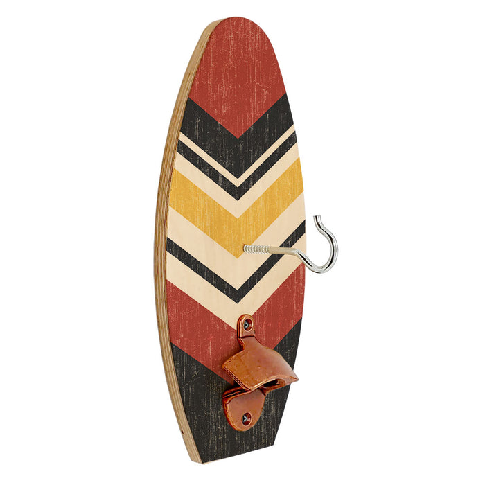 Wall Mounted Ring Toss Game with Bottle Opener - Surfboard - Vintage