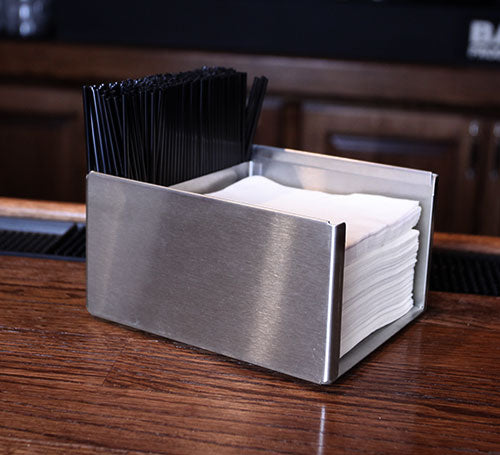 Square Stainless Steel Napkin Holder - 3.5" Tall