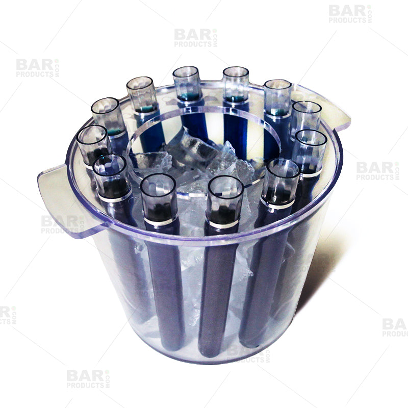 ice bucket with test tube shooters 