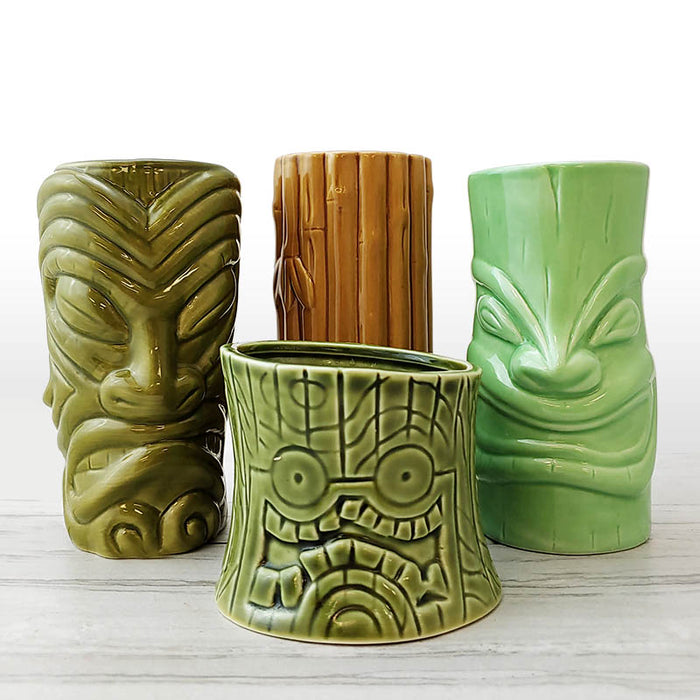 16 oz. Ceramic Tiki Travel Mugs