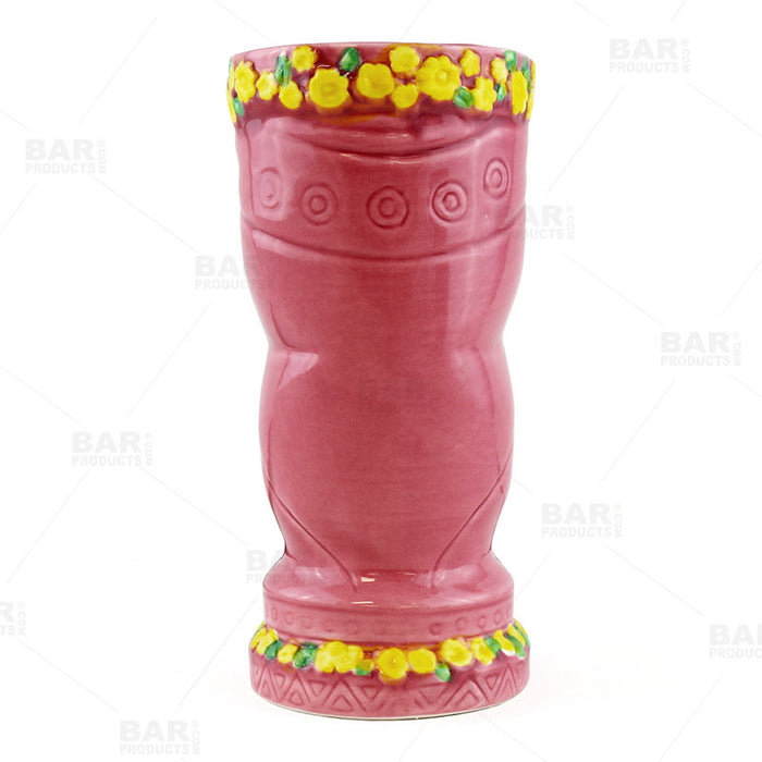 BarConic® Tiki Drinkware - Pink Flower Goddess - 12 ounce 