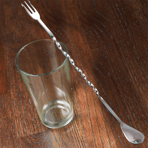 Trident Bar Spoon with Garnish Pick - 12.5" Long