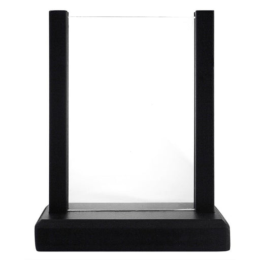 Black Wooden Table Stand for Flyers, Menus and Events – 6.75” x 4.5” Double Sided View