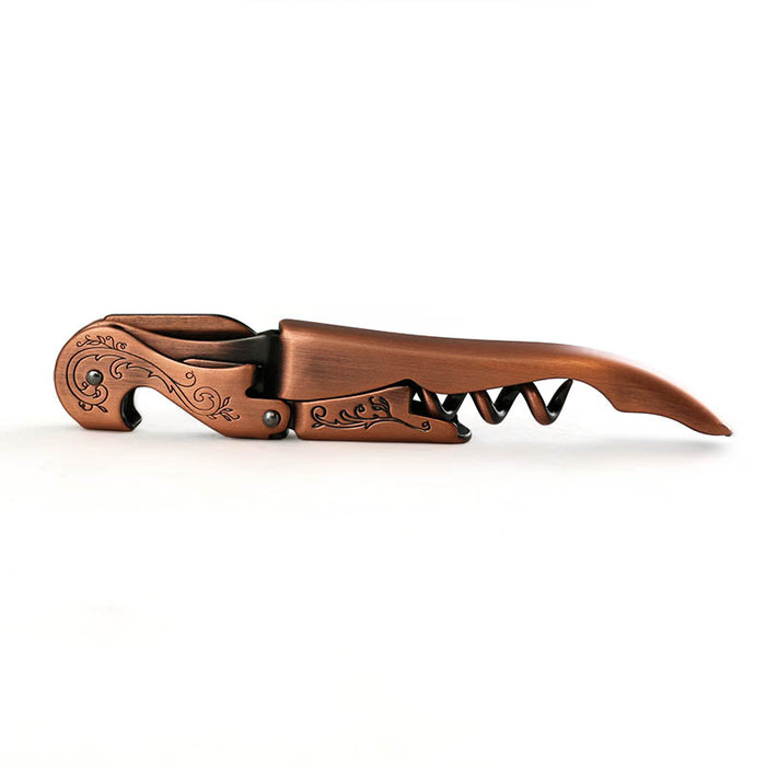Corkscrew - Copper Plated Double Lever w/ Embellished Etching