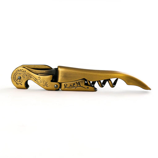 Corkscrew - Gold Plated Double Lever w/ Embellished Etching
