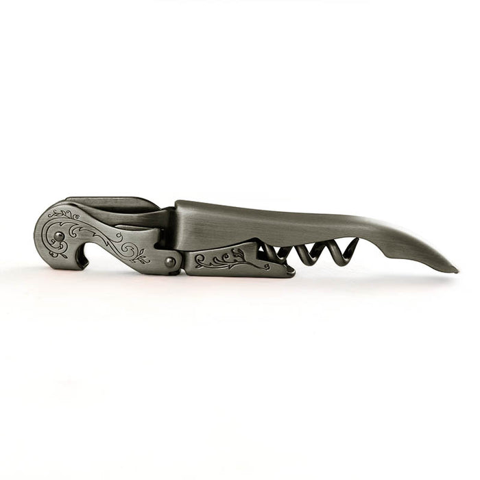 Corkscrew - Stainless Steel Double Lever w/ Embellished Etching