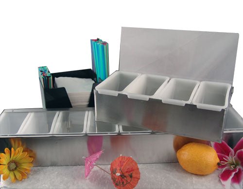 Condiment Holder / Fruit Tray - Stainless Steel - Size Options4 Pint Compartment