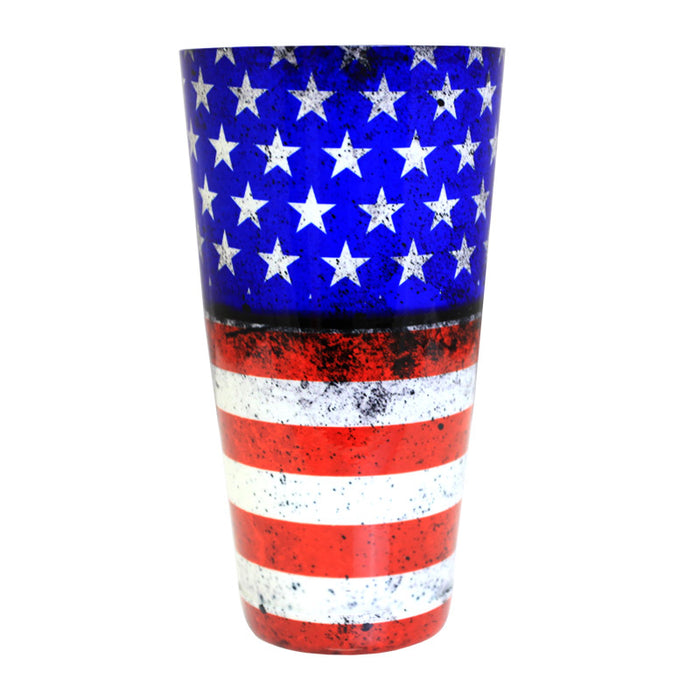 Cocktail Shaker Tin - Printed Designer Series - 28oz weighted - Grungy US Flag