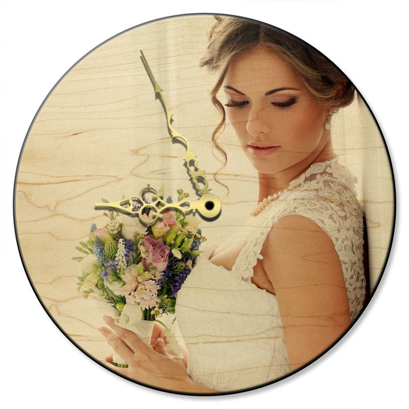 UPLOAD YOUR PHOTO - Personalized Wooden Clock - Several Options