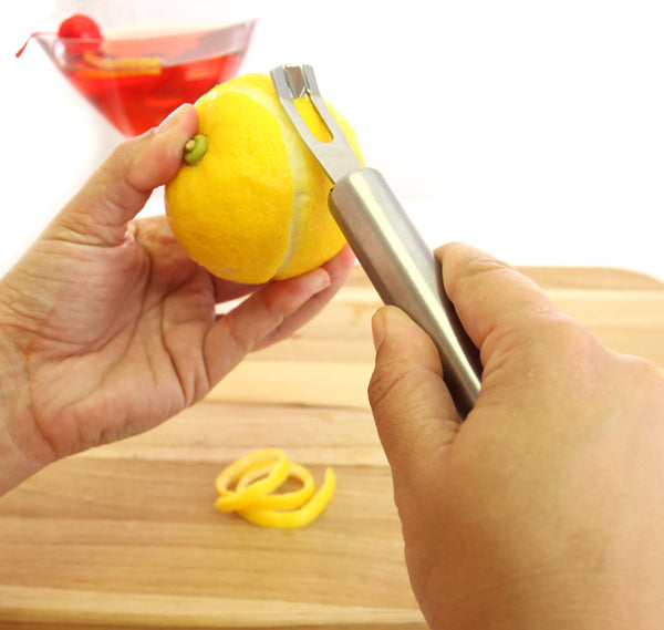 Lemon Citrus Grater Tool Stainless Steel Orange Peeler with Channel Knife  Lemon Twist Tool for Kitchen Bar Cocktail Garnish