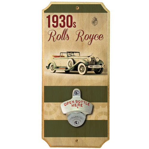 1930s Car - Wall Mounted Wood Plaque Bottle Opener