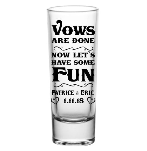 CUSTOMIZABLE - 2oz Tall Clear Shot Glass - Vows