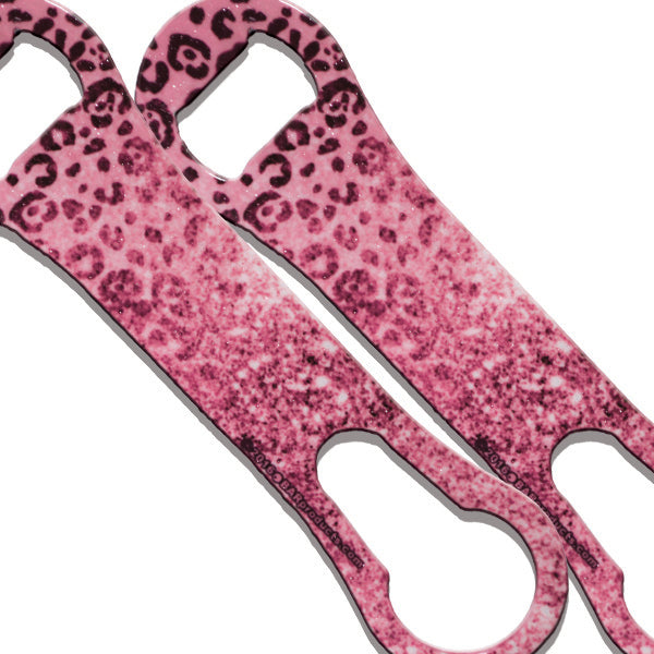 Pink Leopard Glitter V-Rod® Bottle Opener