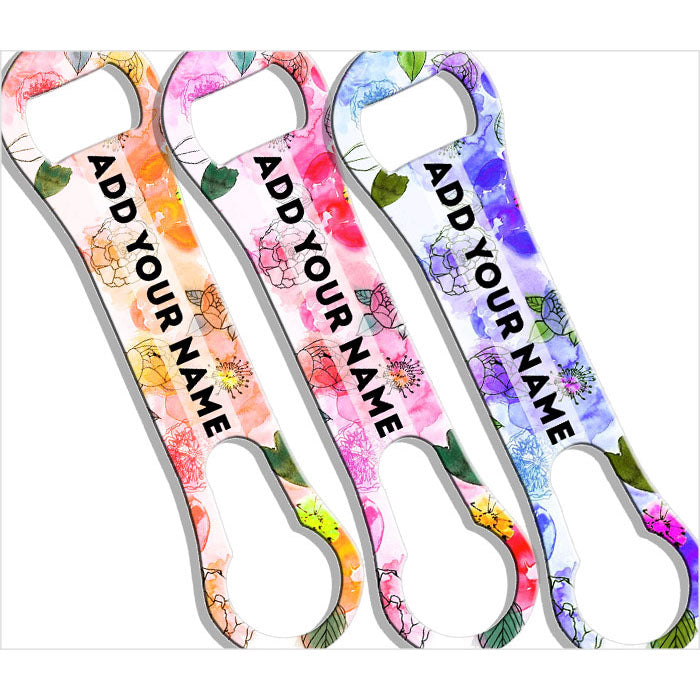 ADD YOUR NAME V-Rod® Bottle Opener - Watercolor Flowers