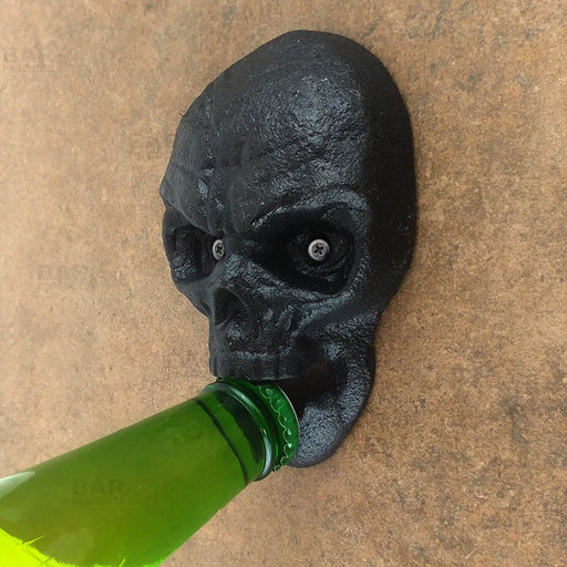 BarConic® Wall Mounted Bottle Opener - Skull - Black