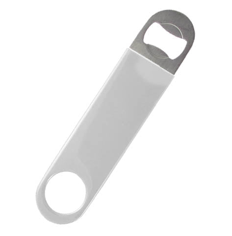 Speed Bottle Opener / Bar Key - White Vinyl Rubber Grip