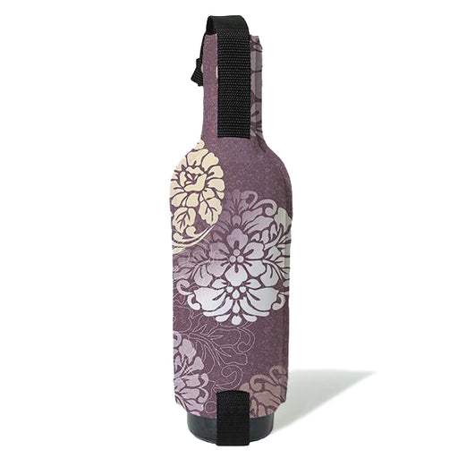 ADD YOUR NAME - Wine Bottle Cooler with Strap - Elegant Floral
