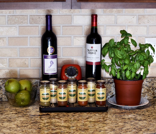 Counter Caddies™ - "WINE" Themed Artwork - Straight Shelf - alcohol spirits herbs spices fruits 