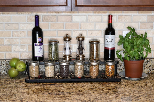 Counter Caddies™ - "WINE" Themed Artwork - Straight Shelf - alcohol spirits herbs spices fruits
