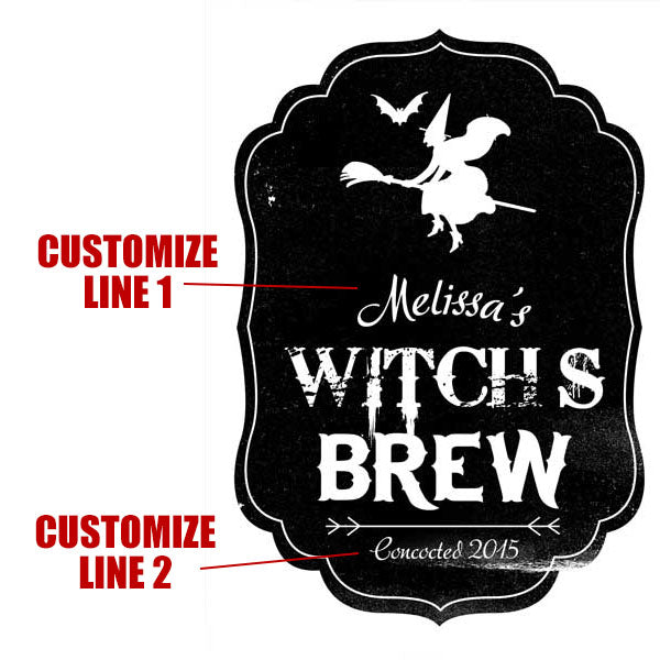 Add Your Name Halloween Themed Wine Label - Witch's Brew