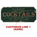 CUSTOMIZABLE Wood Plaque Sign - CLASSIC COCKTAILS - Color Options