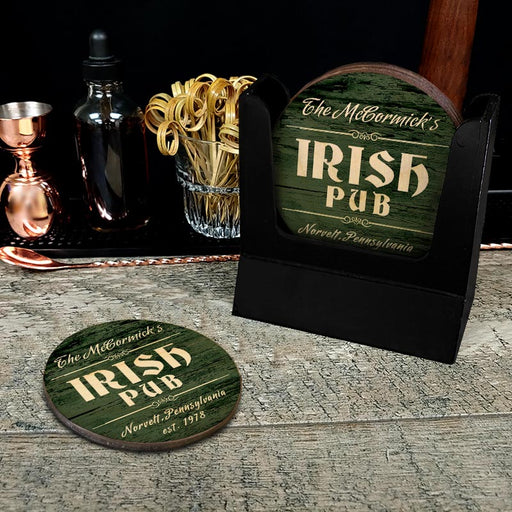 Wooden Round Coasters - Customizable - Irish Theme - Set of 4