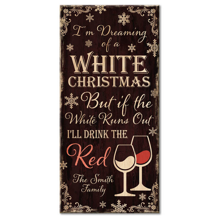 CUSTOMIZABLE Large Wooden Bar Sign - WHITE CHRISTMAS - 11 3/4" x 23 3/4"