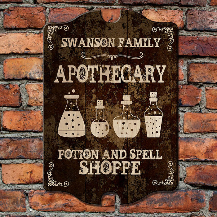 Custom Wood Sign - Tavern Shaped - Apothecary