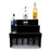 Wood Under Storage Liquor Shelves - 3 Tier - Black - Bottles Glasses Front