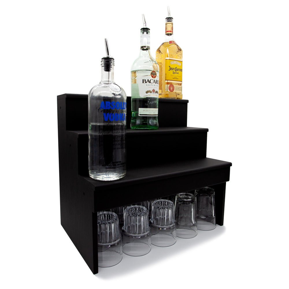 Wood Under Storage Liquor Shelves - 3 Tier - Black (Multiple Sizes ...