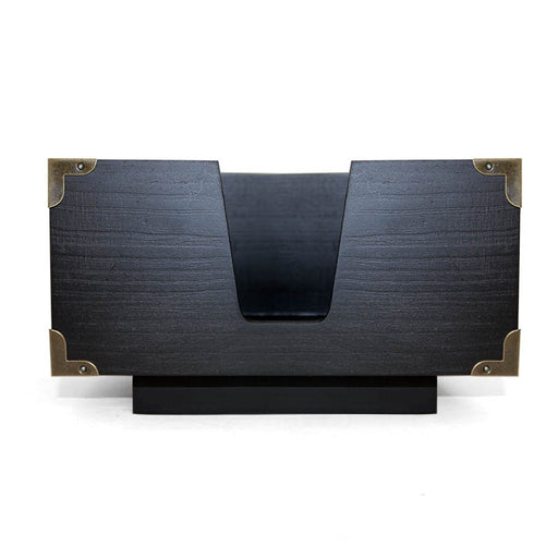 BarConic® Wooden Napkin Bar Caddy - 2 Pocket - Black