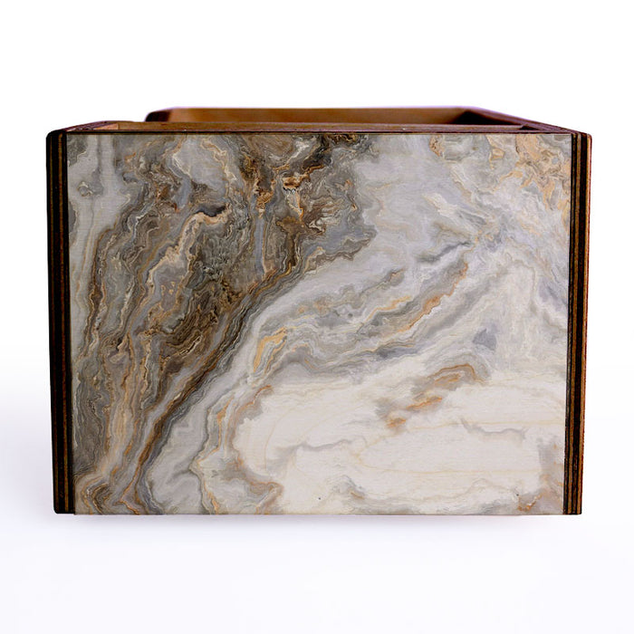 Wooden Bar Caddy - Distressed Marble