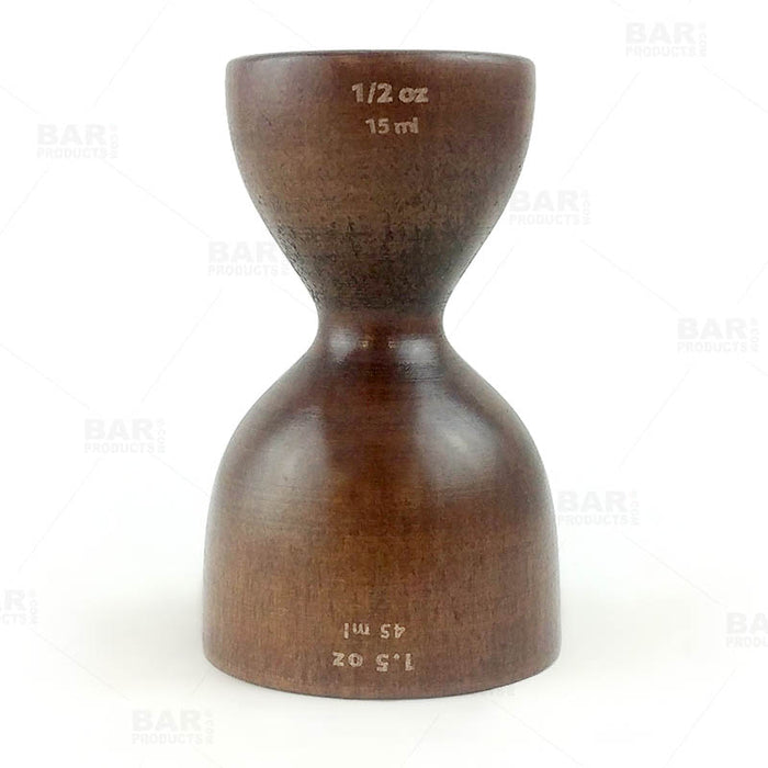 Wooden Double Jigger - .5 by 1.5 ounces 