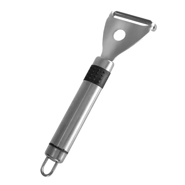 BarConic Stainless Steel Y Peeler with Black Grip Band